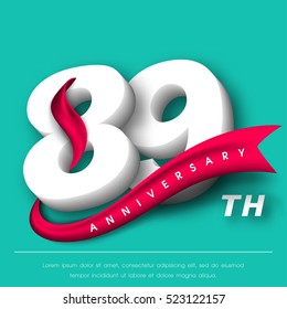 Anniversary emblems 89 anniversary template design