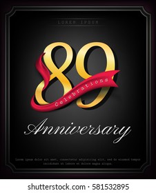 Anniversary emblems 89 anniversary template design