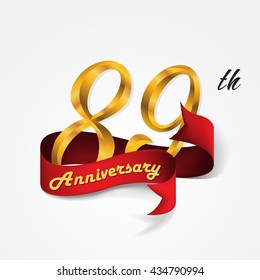 Anniversary emblems 89-anniversary template design