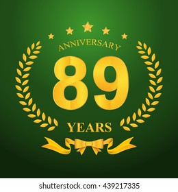 Anniversary emblems 89-anniversary template design