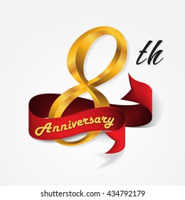 Anniversary emblems 8-anniversary template design