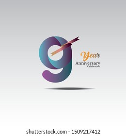Anniversary emblems 9 in anniversary concept template design