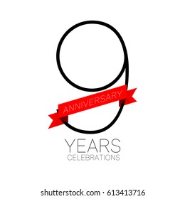 Anniversary emblems 9 anniversary template design