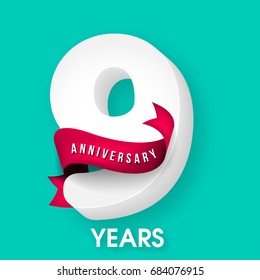Anniversary emblems 9 anniversary template design
