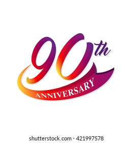 Anniversary emblems 90 anniversary template design