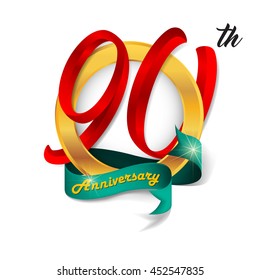 Anniversary emblems 90 anniversary template design
