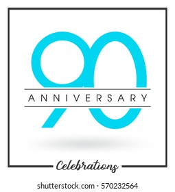Anniversary emblems 90 anniversary template design