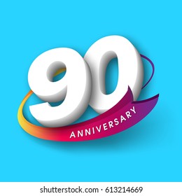 Anniversary emblems 90 anniversary template design