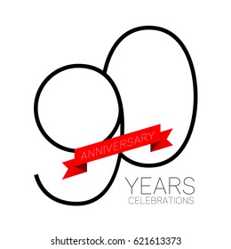 Anniversary emblems 90 anniversary template design