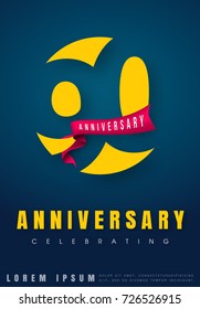 Anniversary emblems 90 anniversary template design. Creative design for your greetings card, flyers, invitation, posters, brochure, banners, calendar