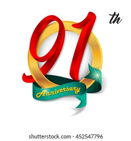 Anniversary emblems 91 anniversary template design