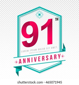 Anniversary emblems 91 anniversary template design