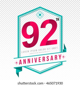 Anniversary emblems 92 anniversary template design