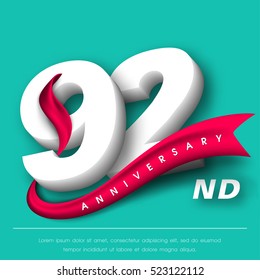 Anniversary emblems 92 anniversary template design