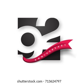 Anniversary emblems 92 anniversary template design. Creative design for your greetings card, flyers, invitation, posters, brochure, banners, calendar