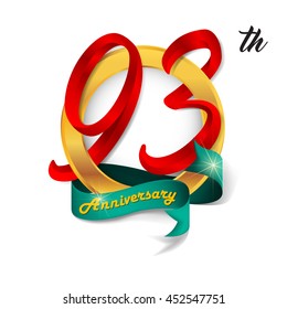 Anniversary emblems 93 anniversary template design