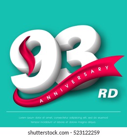Anniversary emblems 93 anniversary template design