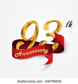 Anniversary emblems 93-anniversary template design