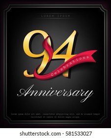 Anniversary emblems 94 anniversary template design