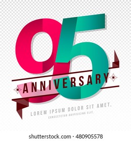 Anniversary emblems 95 anniversary template design