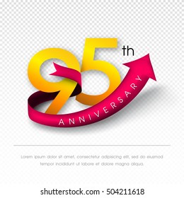 Anniversary emblems 95 anniversary template design