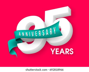 Anniversary emblems 95 anniversary template design