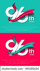 Anniversary emblems 96 anniversary template design
