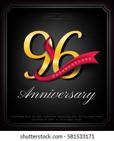 Anniversary emblems 96 anniversary template design