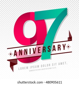 Anniversary emblems 97 anniversary template design