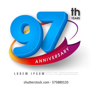 Anniversary emblems 97 anniversary template design