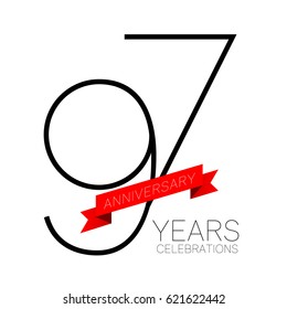 Anniversary emblems 97 anniversary template design