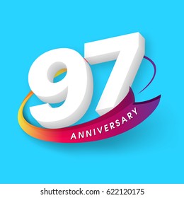 Anniversary emblems 97 anniversary template design