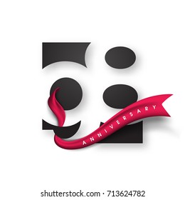 Anniversary emblems 98 anniversary template design. Creative design for your greetings card, flyers, invitation, posters, brochure, banners, calendar