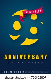 Anniversary emblems 98 anniversary template design. Creative design for your greetings card, flyers, invitation, posters, brochure, banners, calendar