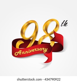 Anniversary emblems 98-anniversary template design