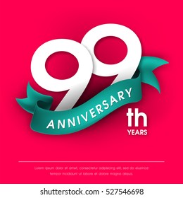 Anniversary emblems 99 anniversary template design