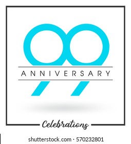 Anniversary emblems 99 anniversary template design