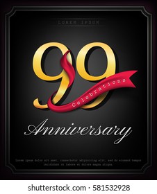 Anniversary emblems 99 anniversary template design