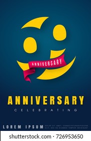 Anniversary emblems 99 anniversary template design. Creative design for your greetings card, flyers, invitation, posters, brochure, banners, calendar