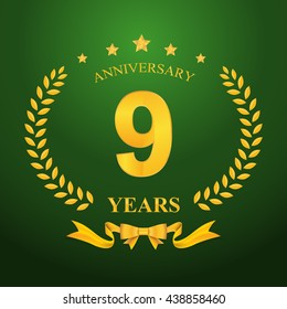 Anniversary emblems 9-anniversary template design