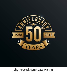 Anniversary emblems template design with gold number style