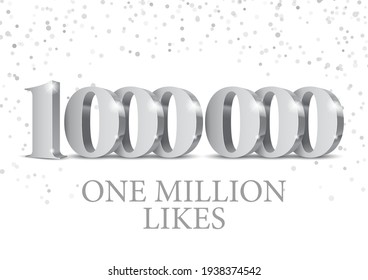 Aniversario o acontecimiento 100000. números 3d de plata. Plantilla de afiches para Celebrar 100000th likes o folovers o fiesta de evento de suscriptores. Ilustración del vector
