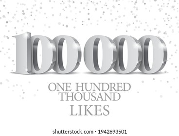 Anniversary or event 1000000. silver 3d numbers. Poster template for Celebrating 1000000th likes or folovers or subscribers event party. Vector illustration