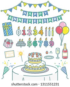 Anniversary, event material set