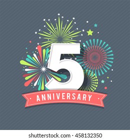 Anniversary fireworks and celebration background