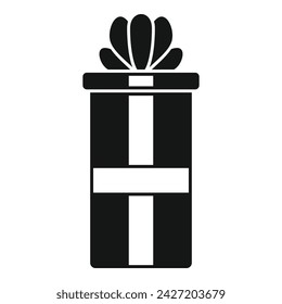 Icono de caja de regalo de aniversario vector simple. Caja de la tarjeta presente. Paquete de fiesta de oferta