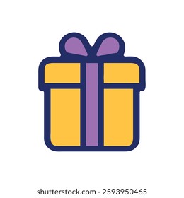 Anniversary gift box icon style illustration