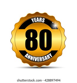 Anniversary Gild Label Sign Template Vector Illustration EPS10