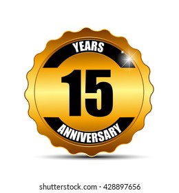 Anniversary Gild Label Sign Template Vector Illustration EPS10