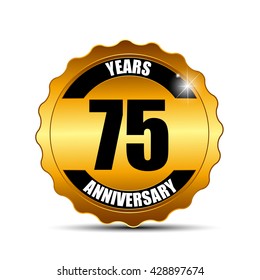 Anniversary Gild Label Sign Template Vector Illustration EPS10